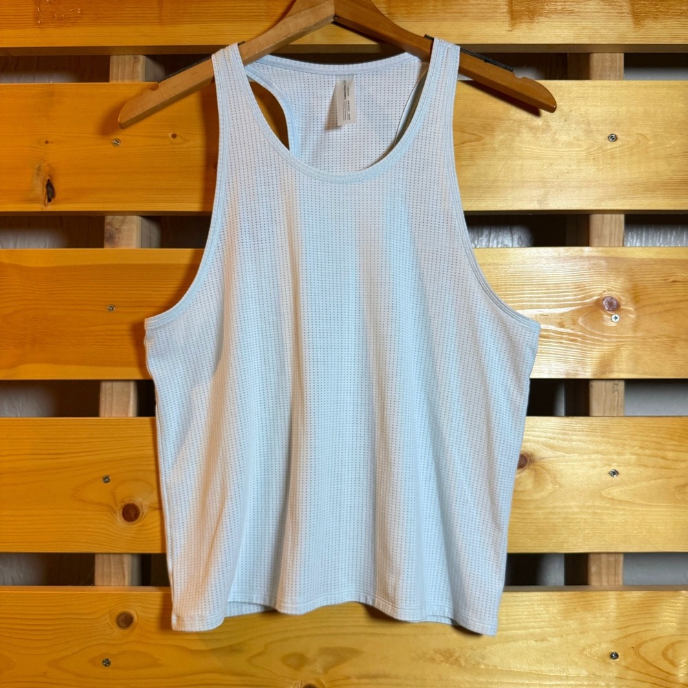Outdoor Voices Mesh Racerback Tank Top Womens M Light Blue Athleisure Activewear